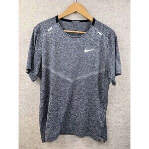 Nike Running Mens Size Large Dri-Fit Short Sleev Shirt Scoop Neck